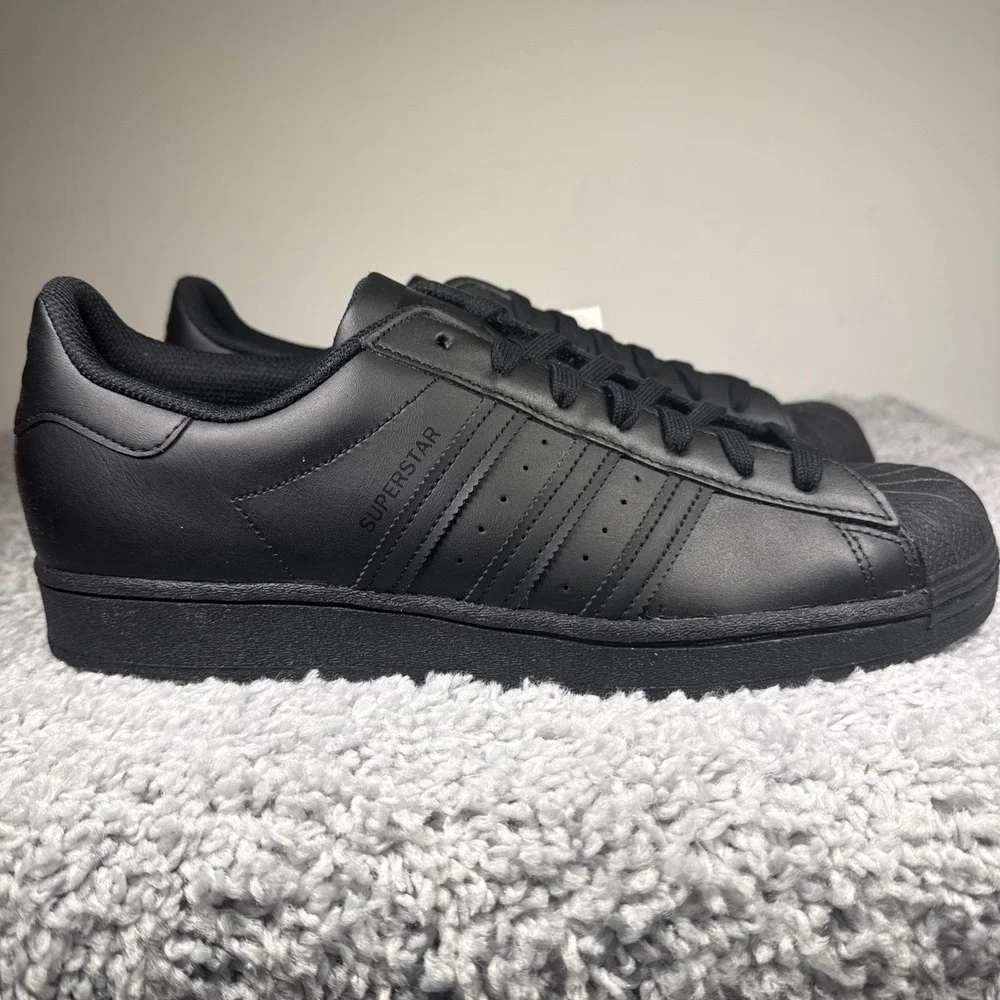 Adidas Superstar EG4957 Men's Size 11 Core Black Shell Toe Sneakers NEW